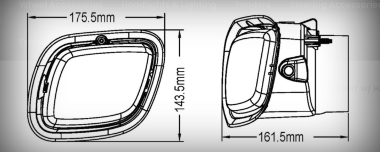 Freightliner Cascadia 2008 - 2017 - Black Fog Light With Halo - HD Truck Source