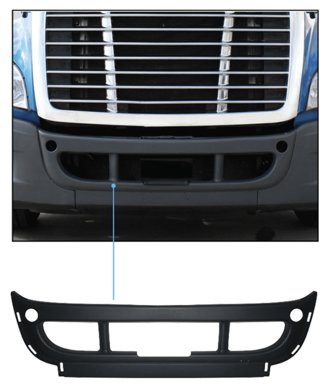 Freightliner Cascadia 2008 - 2017 - Center Bumper - HD Truck Source
