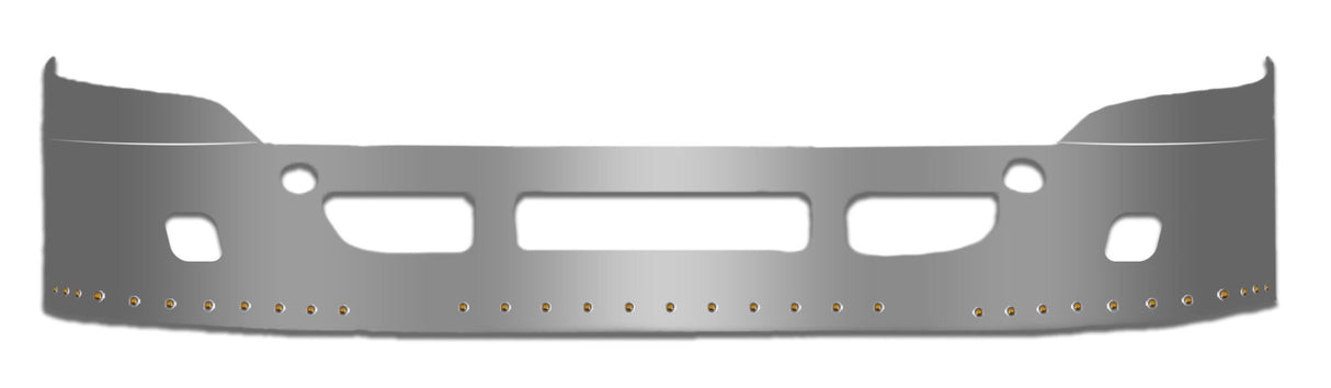 Freightliner Cascadia 2008 - 2017 Stainless Steel Bumper w/Fog Light & 3/4" Bullet Light Holes - 18" - HD Truck Source