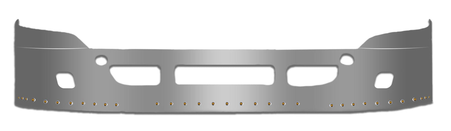 Freightliner Cascadia 2008 - 2017 Stainless Steel Bumper w/Fog Light & 3/4" Bullet Light Holes - 20" - HD Truck Source