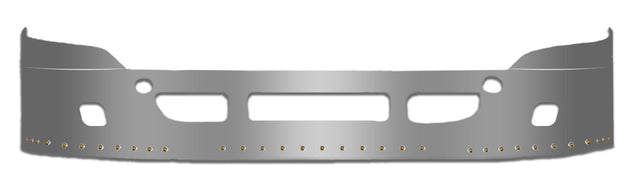 Freightliner Cascadia 2008 - 2017 Stainless Steel Bumper w/Fog Light & 3/4" Bullet Light Holes - 20" - HD Truck Source