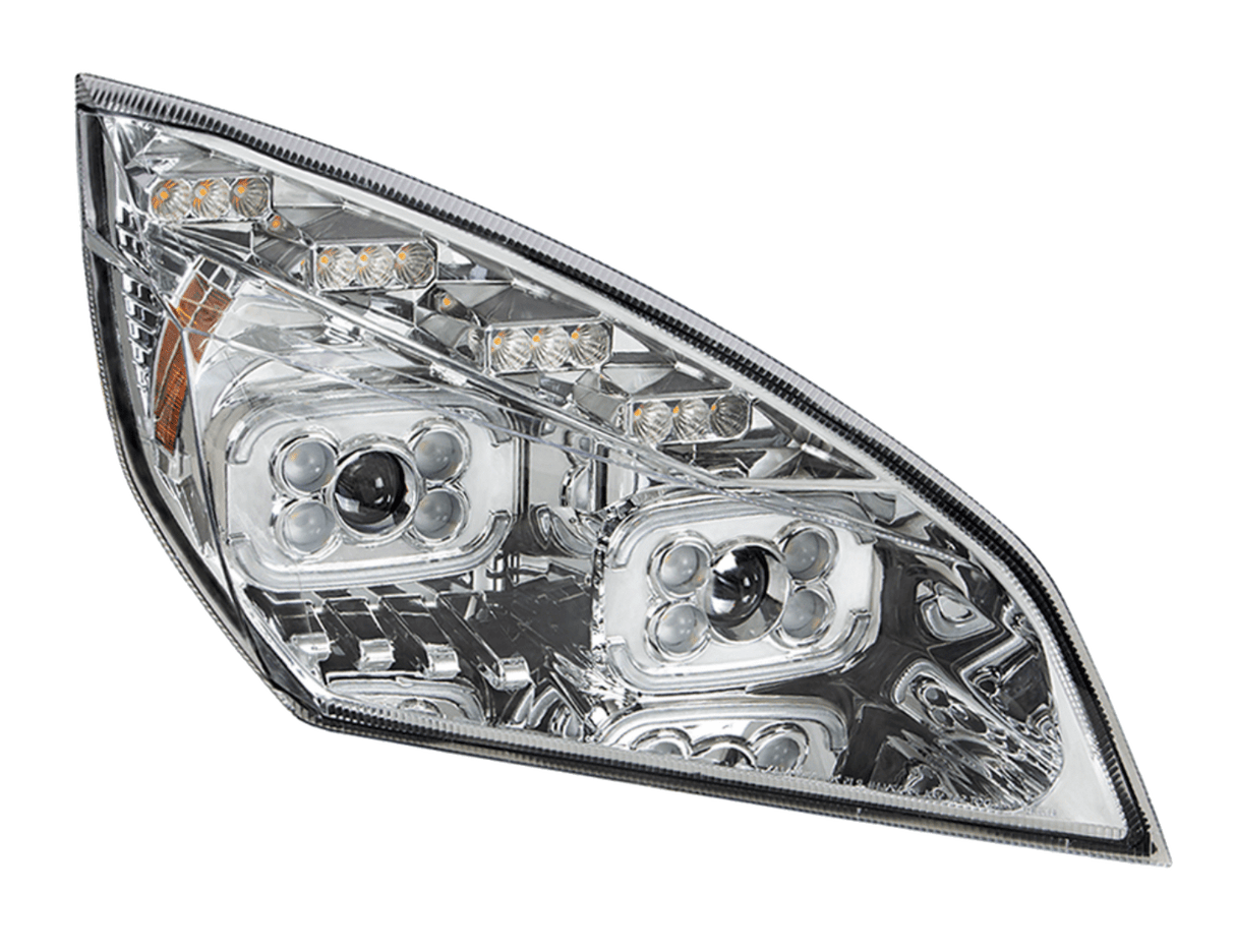 Freightliner Cascadia 2018 - 2024 - 10 LED Projector Headlight With LED Sequential Turn & DRL - HD Truck Source