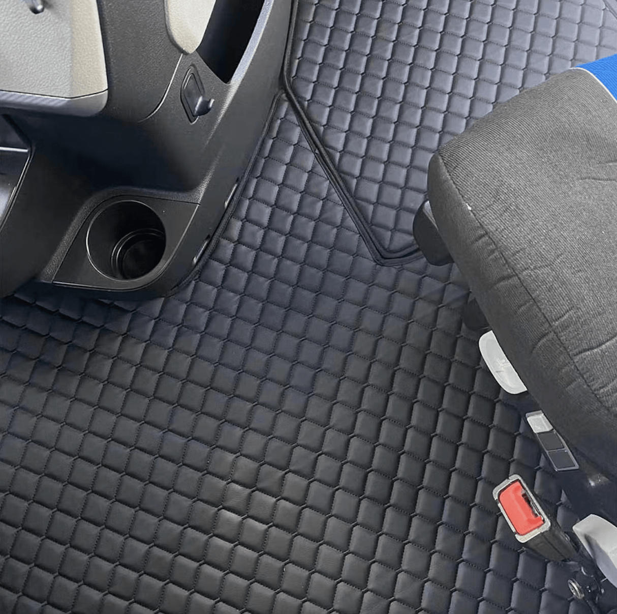 Freightliner Cascadia 2018+ - Quilted Faux Leather Floor Mat Set - HD Truck Source