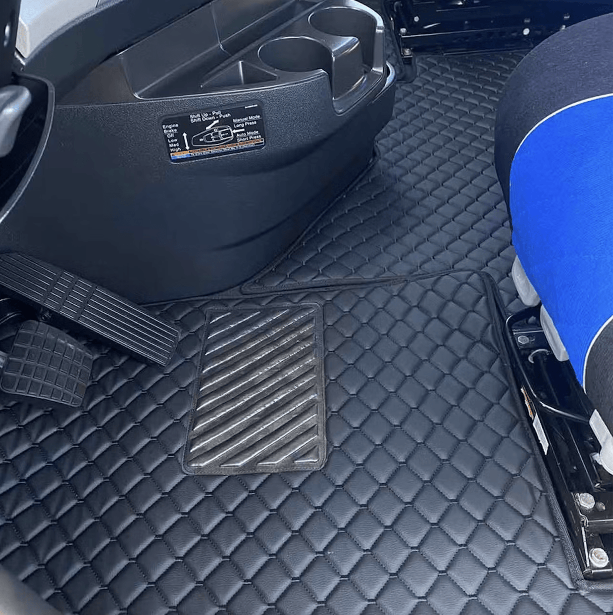 Freightliner Cascadia 2018+ - Quilted Faux Leather Floor Mat Set - HD Truck Source