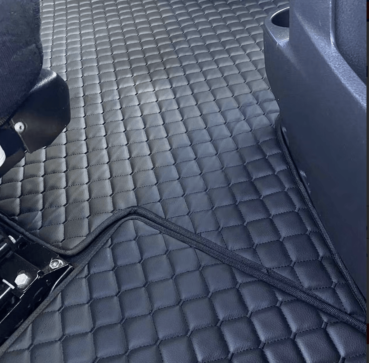 Freightliner Cascadia 2018+ - Quilted Faux Leather Floor Mat Set - HD Truck Source