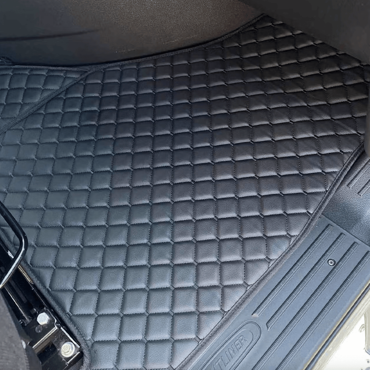 Freightliner Cascadia 2018+ - Quilted Faux Leather Floor Mat Set - HD Truck Source