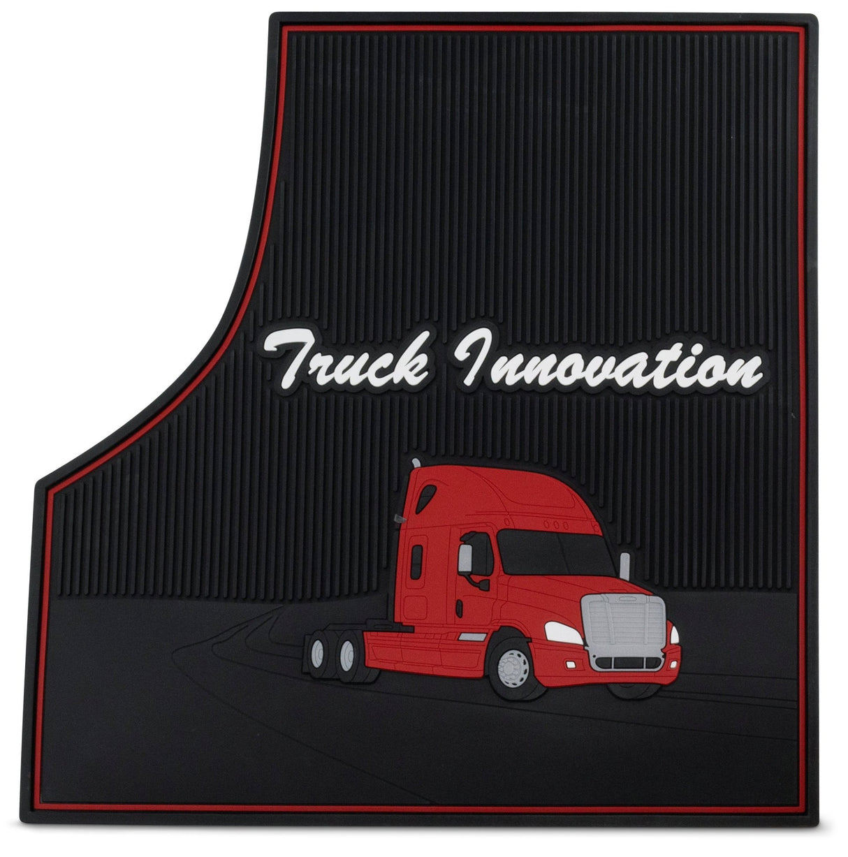 Freightliner Cascadia & Coronado (08 - 16) Red Ribbed Rubber Floor Mats - HD Truck Source