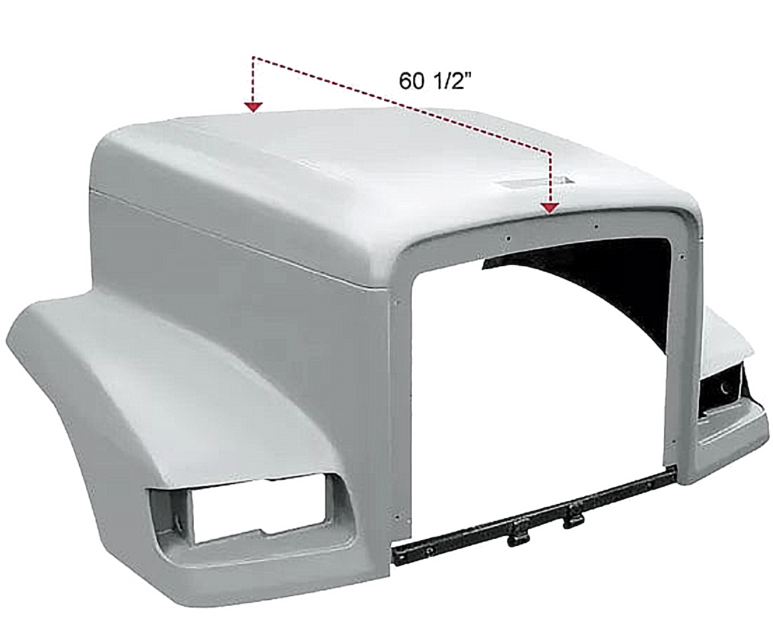 Freightliner FLD 112 And FLD 120 1989 And Newer - 60.5 Inch Fiberglass Hood - HD Truck Source