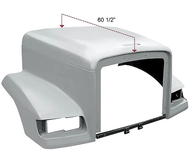 Freightliner FLD 112 And FLD 120 1989 And Newer - 60.5 Inch Fiberglass Hood - HD Truck Source