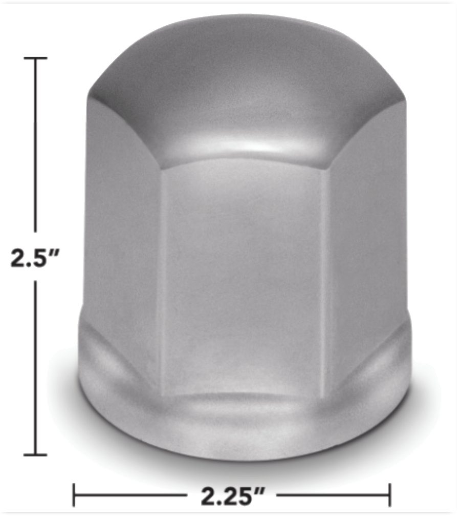 Hex Round 33mm Screw - On Chrome Lug Nut Cover - HD Truck Source