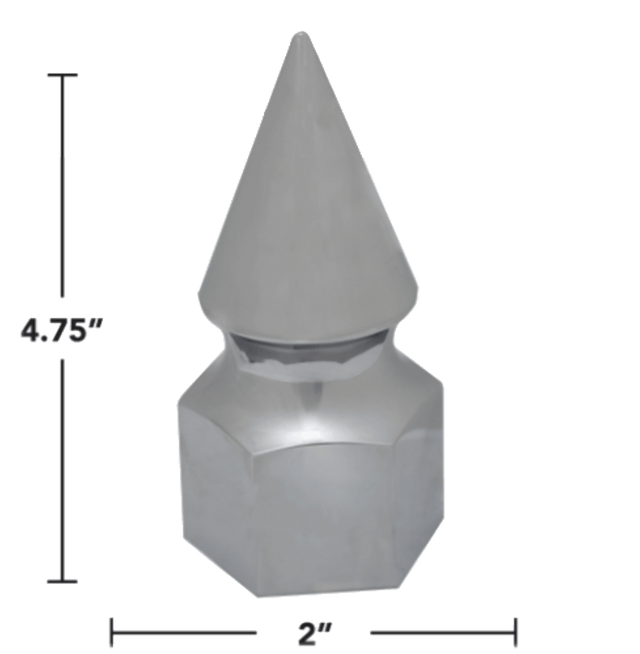 Hex Spike 33mm Screw - On Chrome Lug Nut Cover - HD Truck Source