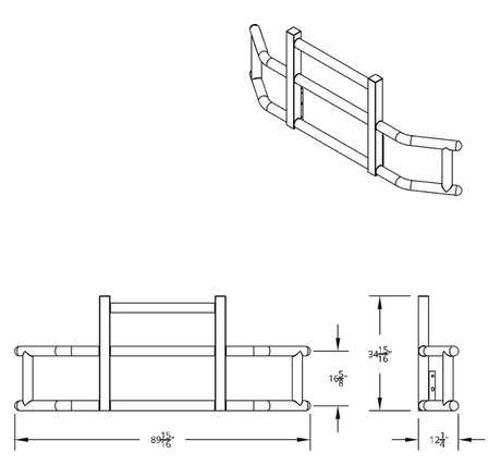 Highwayshield I25R Stainless Steel Grille Guard With Bracket Kit - HD Truck Source