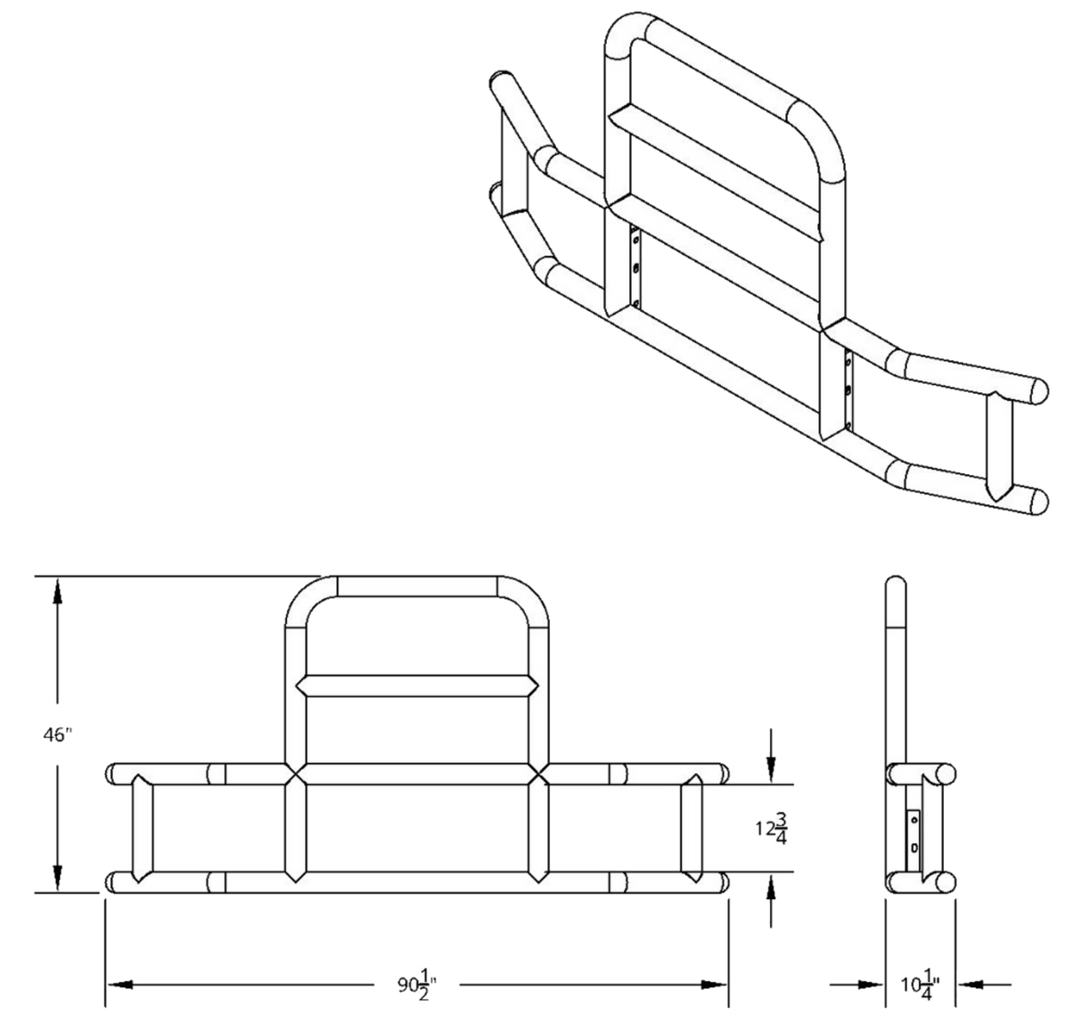 Highwayshield I85R Stainless Steel Grille Guard With Bracket Kit - HD Truck Source