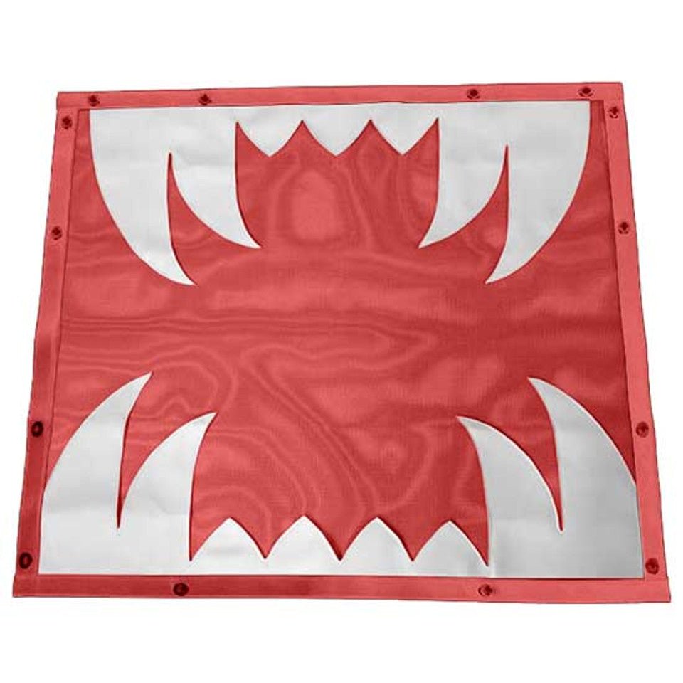 Kenworth - Mesh Sabertooth Red Bug Screen W/ White Teeth & Red Trim - HD Truck Source