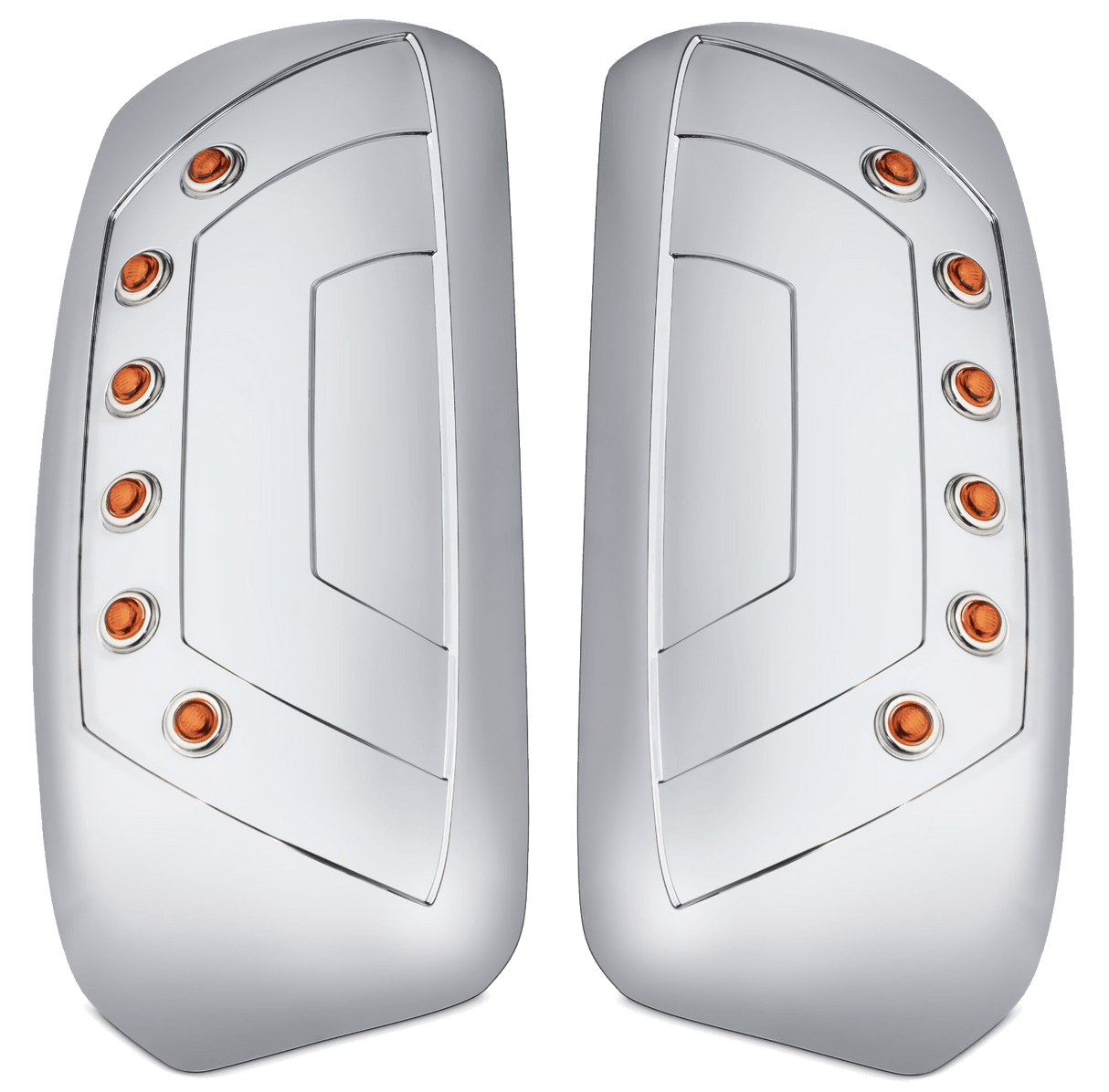 Kenworth T600 T800 - Chrome Plated Mirror Cover With 6 LEDs - HD Truck Source