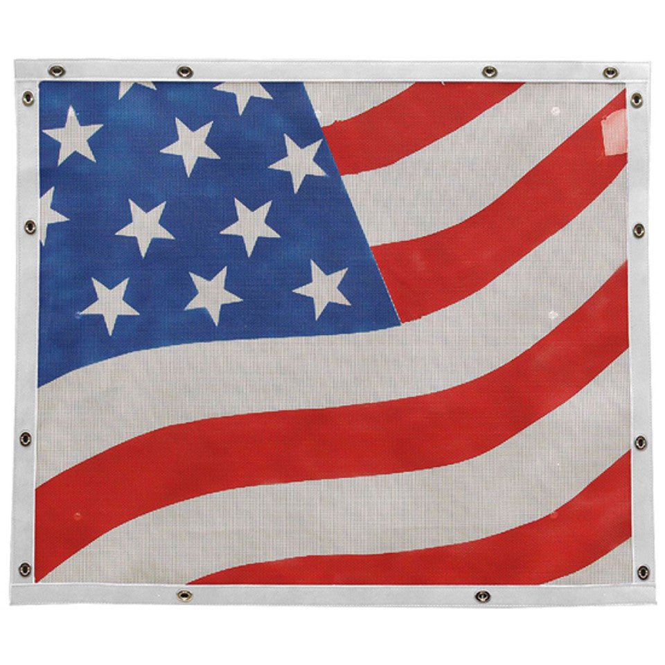 Kenworth T600B - Mesh American Flag Abstract Bug Screen With White Trim - HD Truck Source