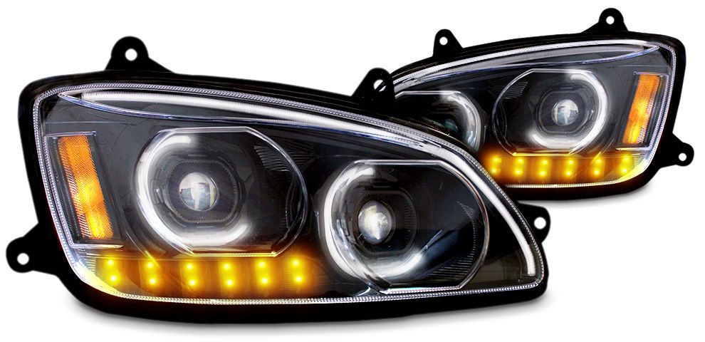 Kenworth T660 - 17 LED Headlight Black (Passenger) - HD Truck Source