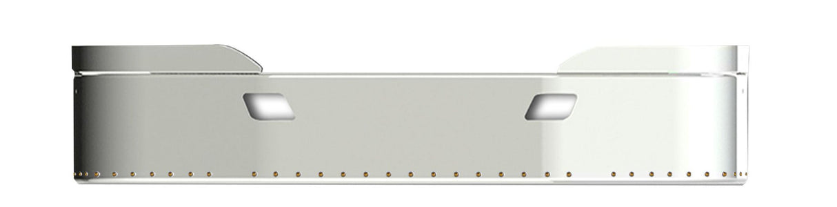 Kenworth T680 2013 - 2021 Stainless Steel Bumper w/Tow Hooks & 33 - 3/4" Bullet Light Holes - 17" - HD Truck Source