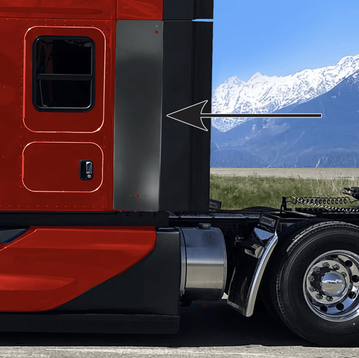 Kenworth T680 2022 - 2025 - Lower Side Cab Fairing Extension - HD Truck Source