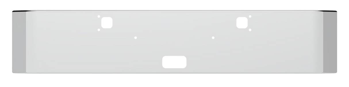 Kenworth W900 1982 - 2024 - SS Clad 18 Inch Aluminum Bumper With Curved Ends - HD Truck Source