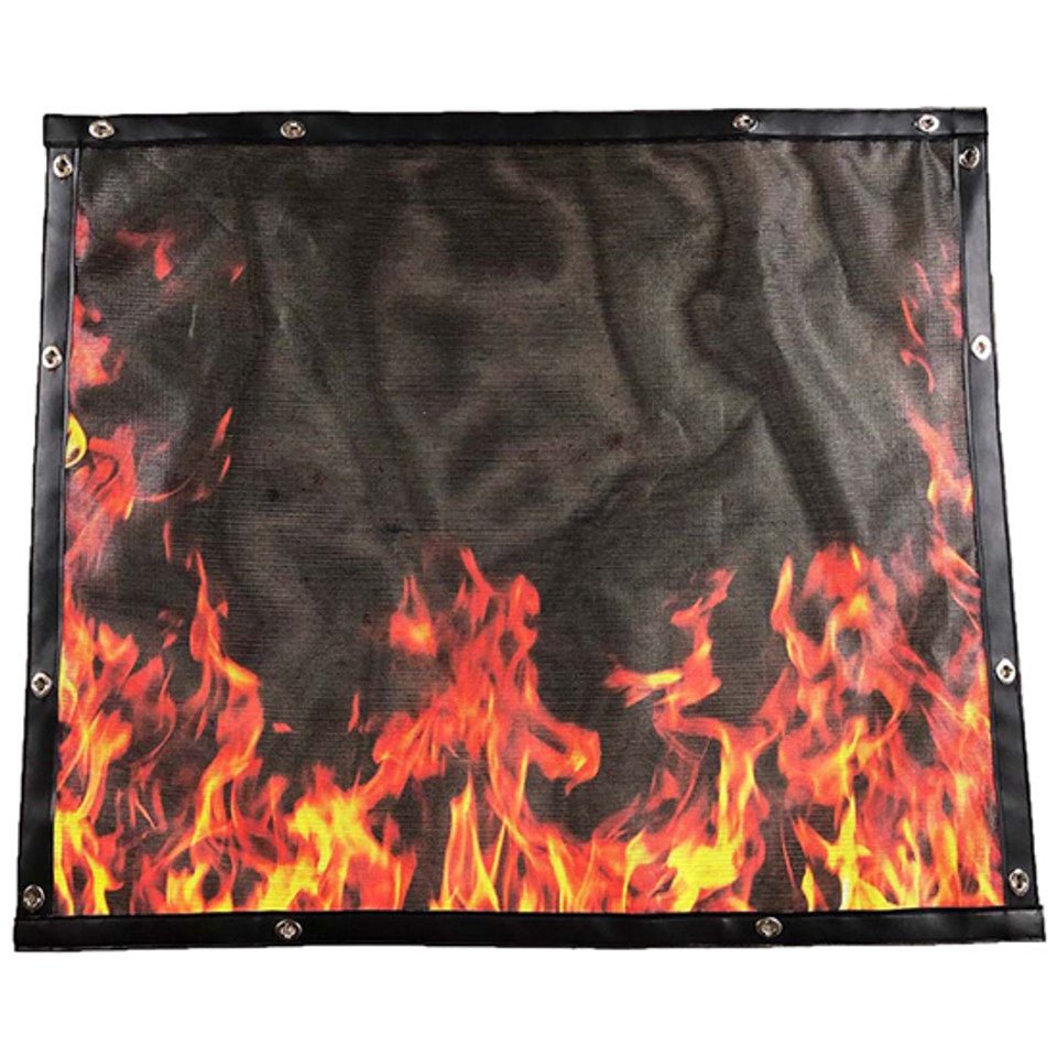 Kenworth W900L - Mesh Orange Flame Bug Screen W/ Black Trim - HD Truck Source