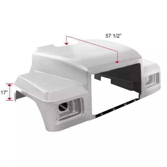 Mack RD 1991 And Newer - 57.5 Inch Fiberglass Hood With 17 Inch Fender - HD Truck Source