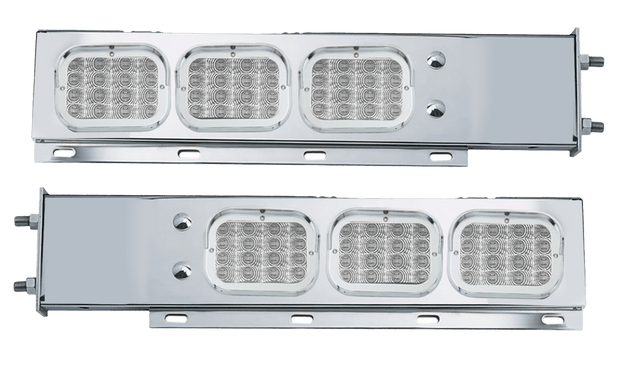 Mud Flap Hangers, Red Spyder LED Lights, With Clear Lens Stainless Steel - HD Truck Source