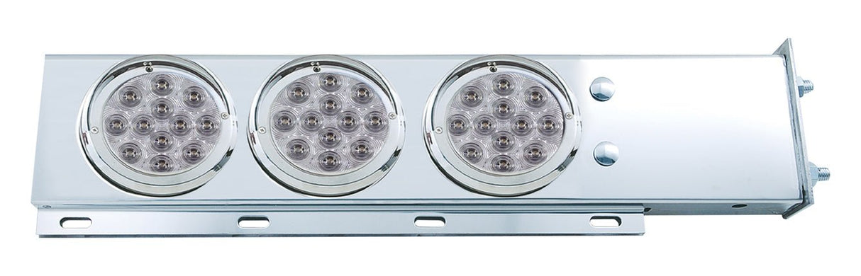 Mudflap Hangers Spring Loaded six 4 Inch Clear Red LED Lights 2.5" Bolt Pattern - HD Truck Source