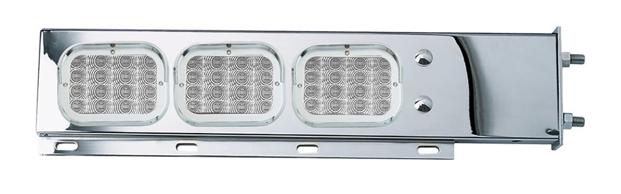 Mudflap Hangers Spring Loaded with 6 Rectangular Clear Red LED Lights 2.5 Inch Bolt Pattern - HD Truck Source