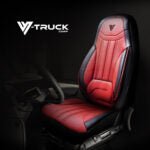 Peterbilt 300 series Premium Faux Leather Truck Seat Cover - Black/Red - HD Truck Source