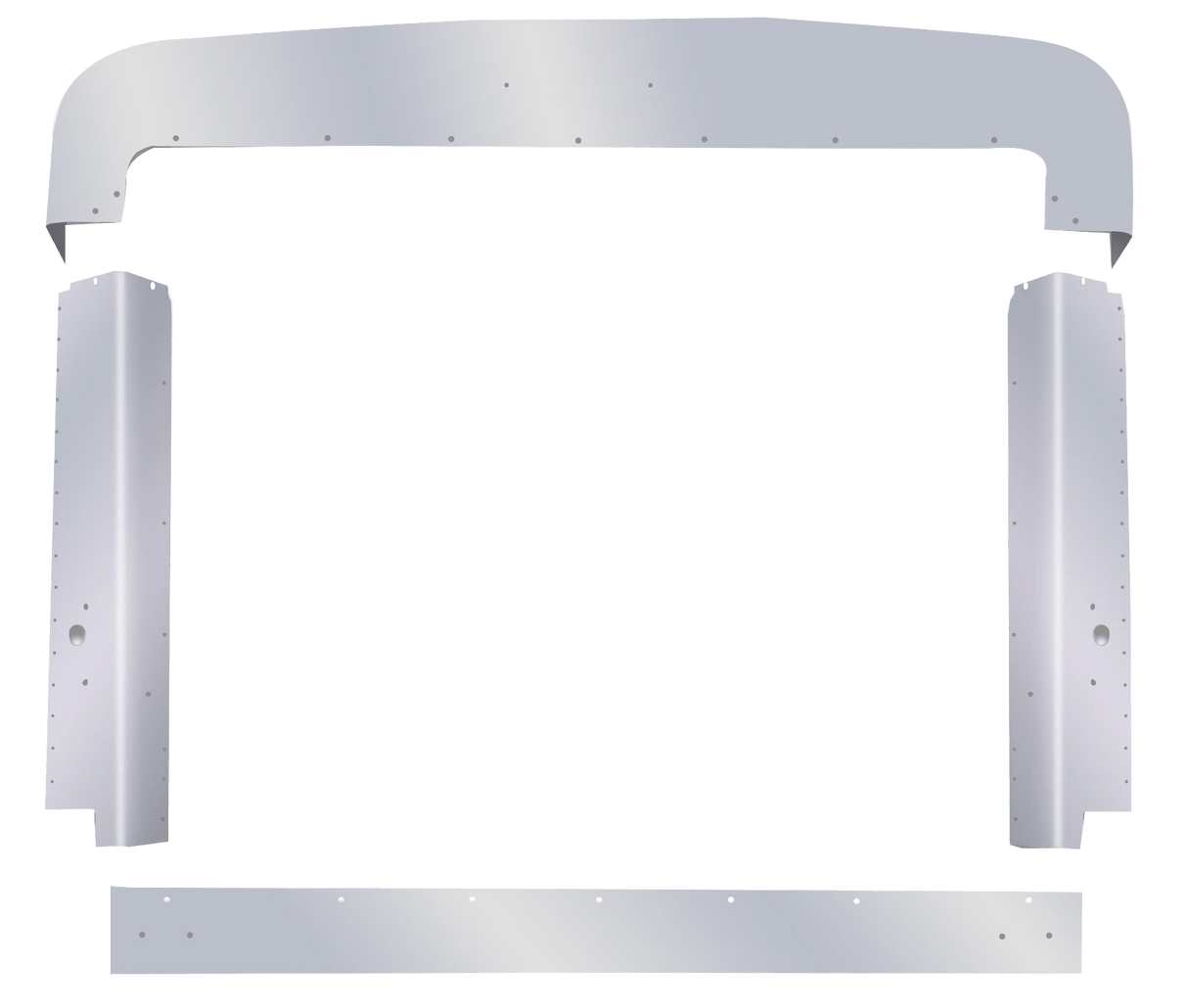 Peterbilt 379 Extended Hood - Polished Stainless Steel Grill Surround - HD Truck Source