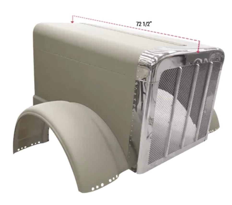 Peterbilt 389 - Aluminum Hood With Stainless Grille - HD Truck Source