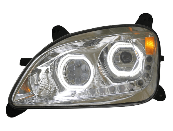 Peterbilt 587/579 2012 - 21' LED Headlight w/Halo & Sequential Turn Signal Chrome (Driver) - HD Truck Source