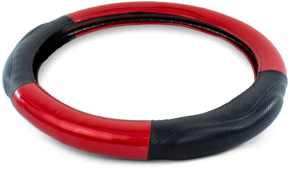 Semi Truck 18 Inch Carbon Fiber Red w/Black Memory Foam Grips Steering Wheel Cover - HD Truck Source