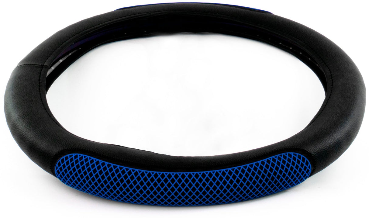 Semi Truck 18 Inch Rubber Diamond Black/Blue Anti Slip Grip Steering Wheel Cover - HD Truck Source