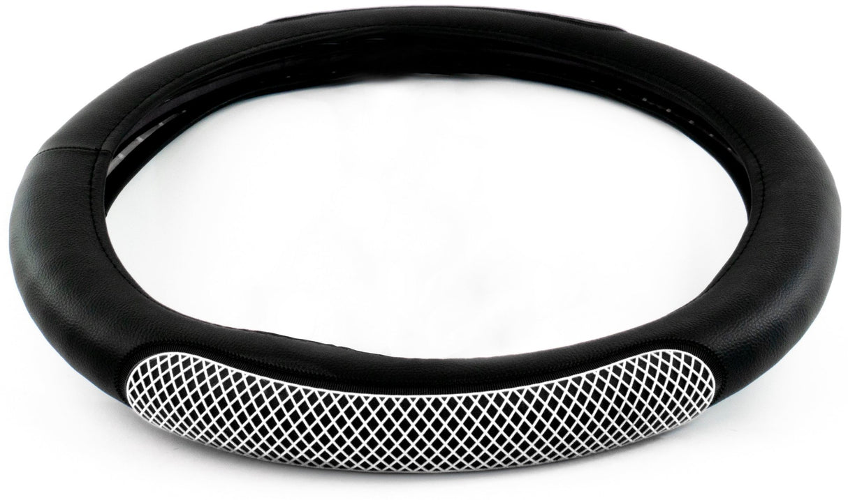 Semi Truck 18 Inch Rubber Diamond Black/White Anti Slip Grip Steering Wheel Cover - HD Truck Source