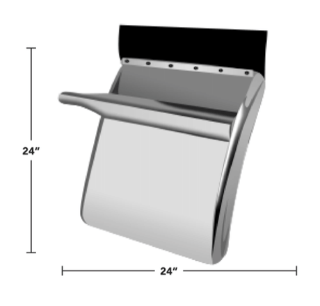 Semi Truck 24 Inch Quarter Fenders w/Triangle Mounts Stainless Steel - HD Truck Source