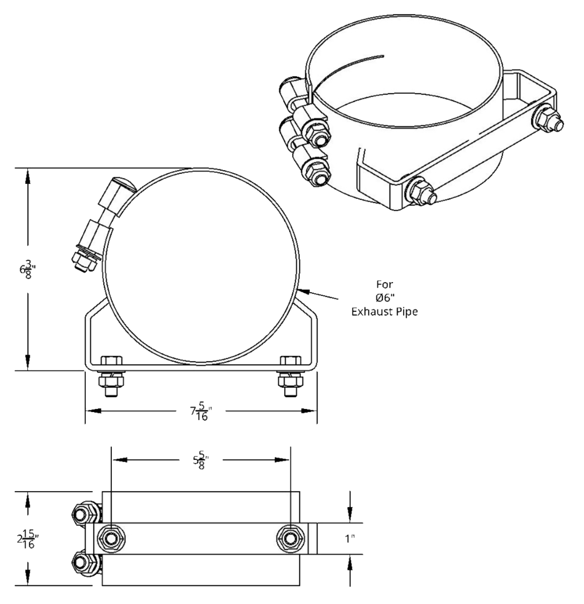 Stainless Wide Band Exhaust Clamp 5, 6, 7, 8 Inch - HD Truck Source