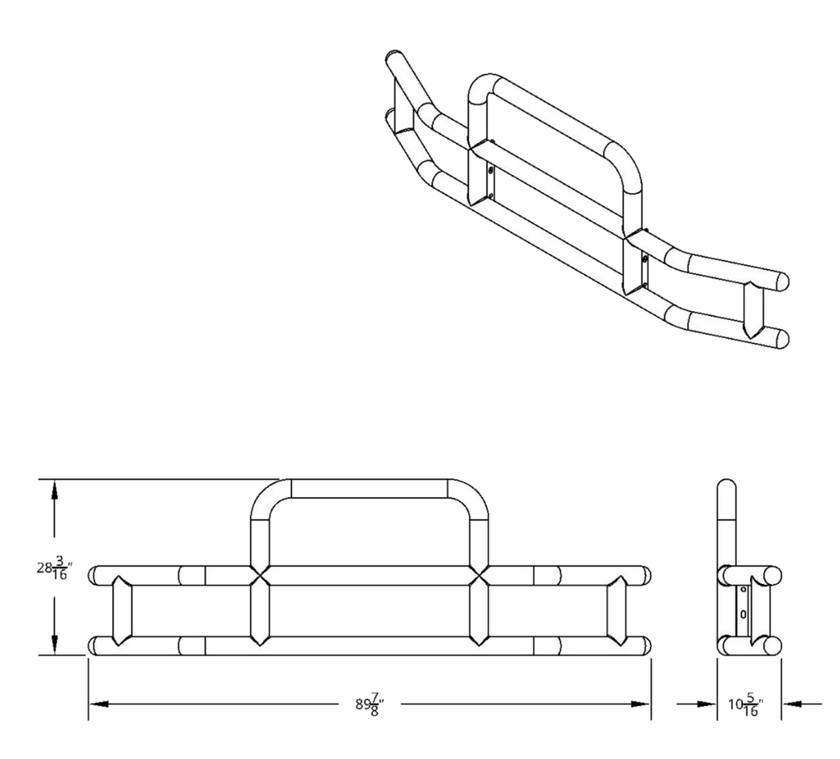 United Pacific Highwayshield I15 Matte Black Grille Guard With Bracket Kit - HD Truck Source