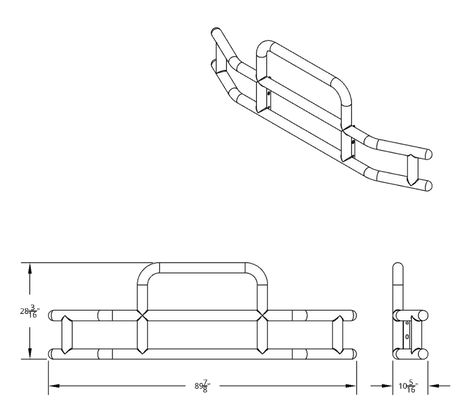 United Pacific Highwayshield I15 Matte Black Grille Guard With Bracket Kit - HD Truck Source
