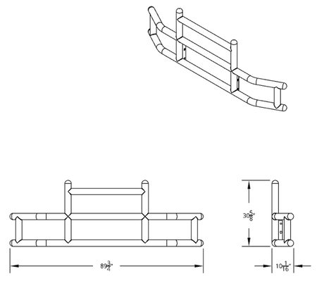 United Pacific Highwayshield I20 Stainless Steel Grille Guard & Bracket Kit - HD Truck Source
