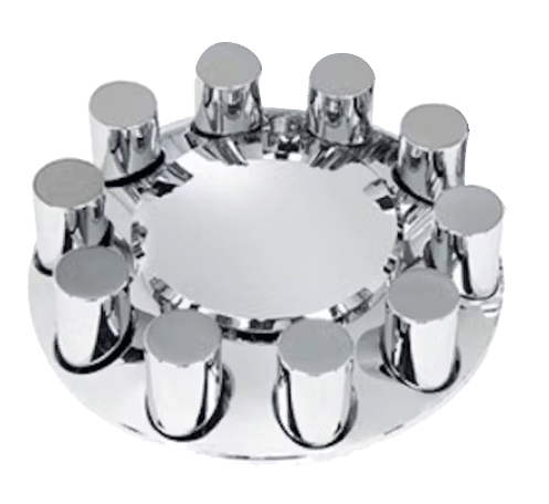 Universal - Front Axle Wheel Cover With Hubcap & Lug Nut Covers - Chrome Plated ABS Plastic - HD Truck Source