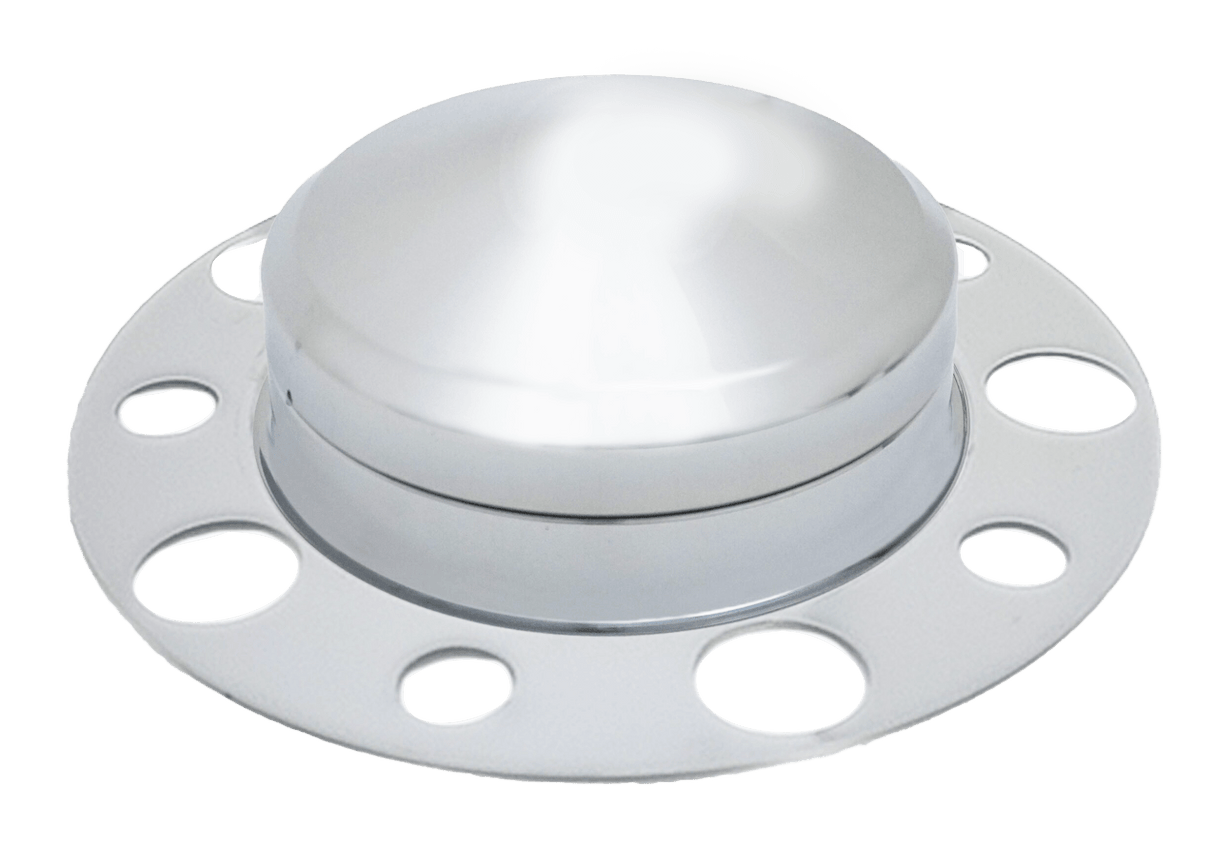 Universal - Front Axle Wheel Cover With Rounded Hubcap - Chrome Steel - HD Truck Source