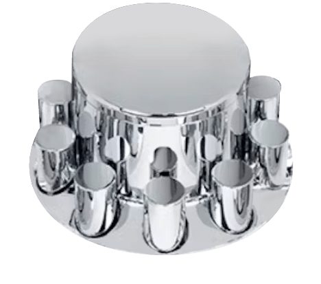 Universal - Rear Axle Wheel Cover With Flat Top Hubcap & Lug Nut Covers - HD Truck Source