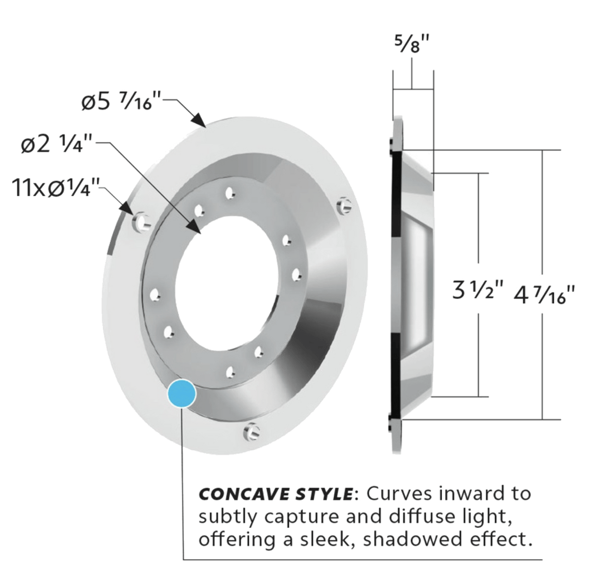 Watermelon Light Sleeper Bunk LED Adapter, Chrome Plastic - HD Truck Source