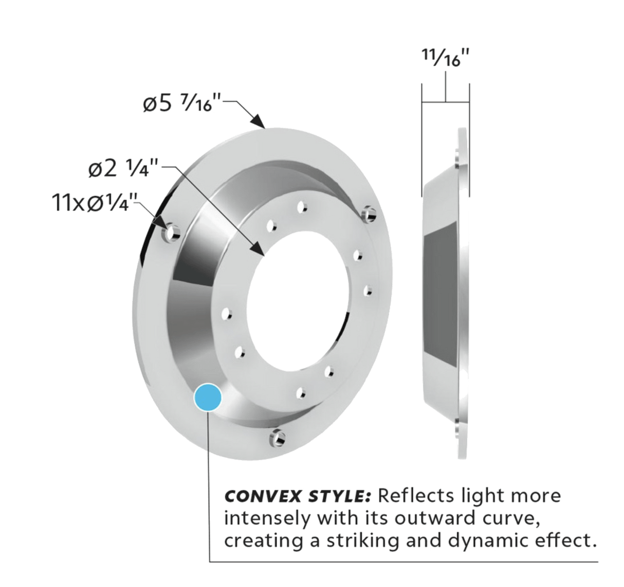 Watermelon Light Sleeper Bunk LED Adapter, Chrome Plastic - HD Truck Source