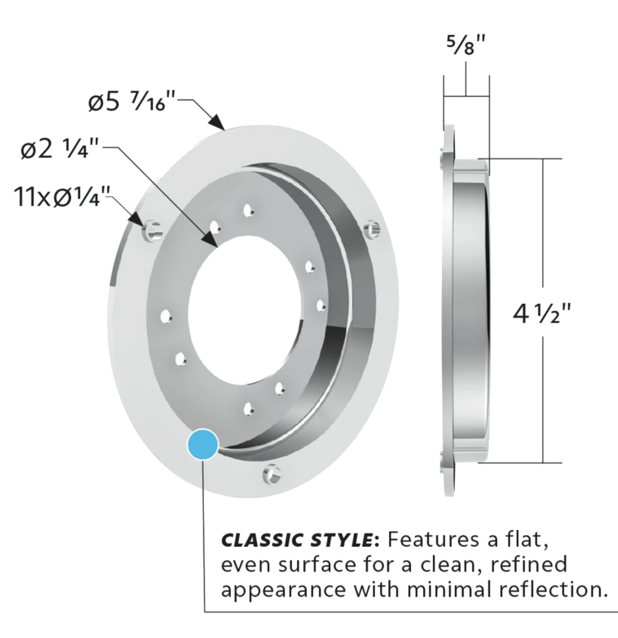 Watermelon Light Sleeper Bunk LED Adapter, Chrome Plastic - HD Truck Source