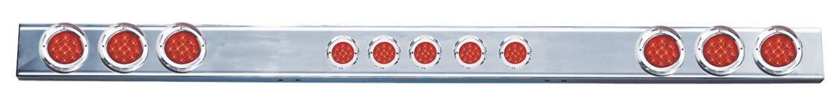 1 Piece Polished Stainless Steel Light Bar With Six 4 Inch and Five 2 Inch Lights - HD Truck Source