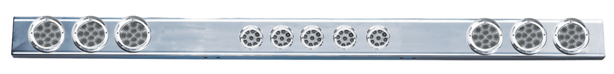 1 Piece Polished Stainless Steel Light Bar With Six 4 Inch and Five 2 Inch Lights - HD Truck Source