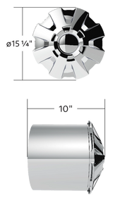 Rear Axle Wheel Cover "Rubicon" With 10 Thread-On Nut Covers, High Quality Chrome Plated ABS Plastic (Copy)